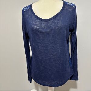 Aerie navy blue long sleeve with lace back size M